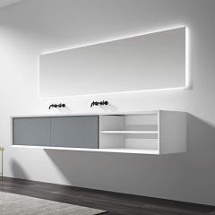 Quality Wholesale Unique Design Double Under Counter Sinks Floating Bathroom Vanity Cabinet TW-2518