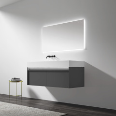 China Wholesale Factory Single Counter Top Sink Wall Mounted Hanging Bathroom Vanity Cabinet WBL-0313