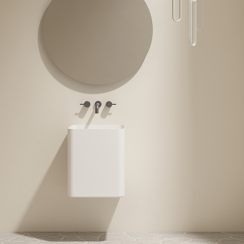 Quality Wholesale Unique Design Square Freestanding Pedestal Sink Hung Bathroom Basin TW-Z502