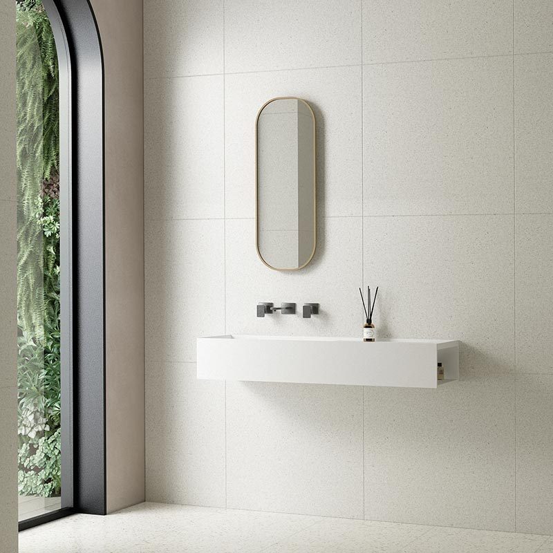 Manufacturer Wall-Mount Hung Artificial Stone Wash Basin Single Bathroom Sink TW-G812