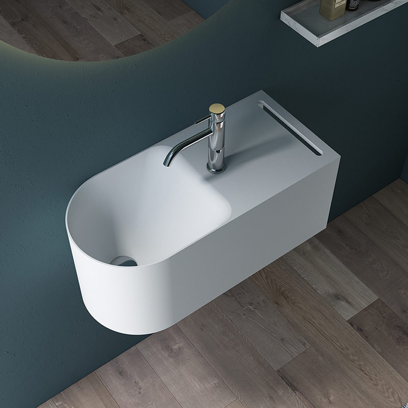 Hot Style Wholesale Wall-Mount Hung Artificial Stone Wash Basin Single Bathroom Sink TW-G901A