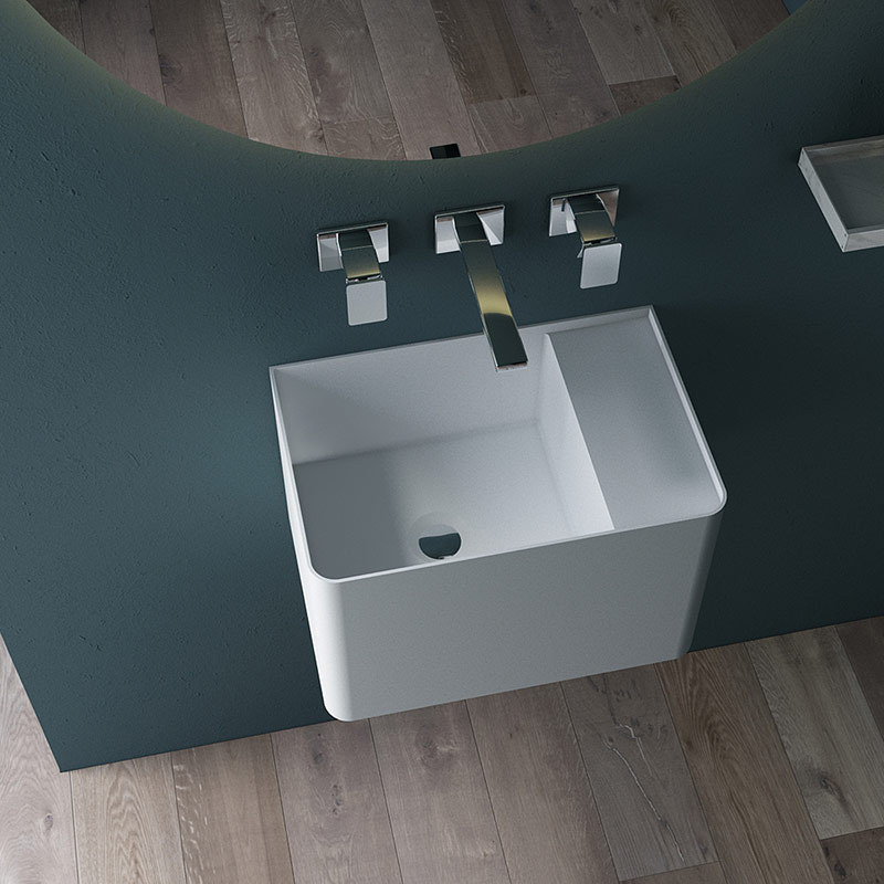 China Wholesale Factory Wall-Mount Hung Solid Surface Wash Basin Single Bathroom Sink TW-G902