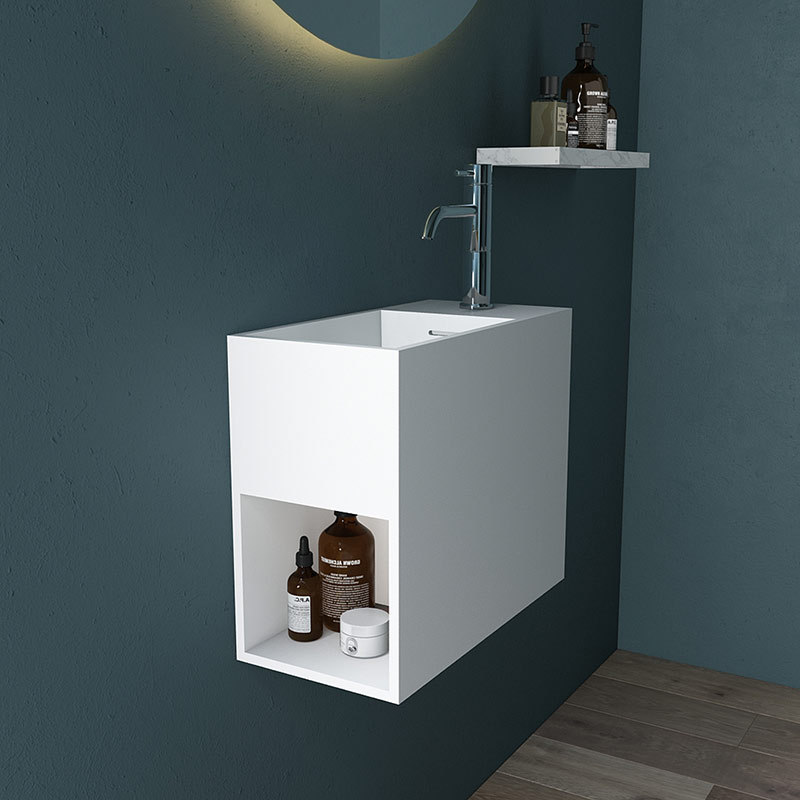 Popular Wholesale Designer Wall-Mount Hung Artificial Stone Wash Basin Single Bathroom Sink TW-G905