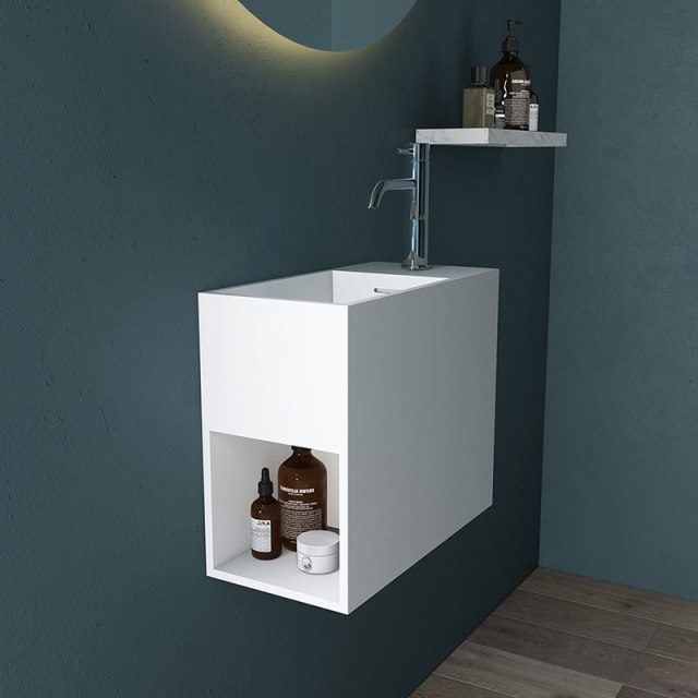 Popular Wholesale Designer Wall-Mount Hung Artificial Stone Wash Basin Single Bathroom Sink TW-G905