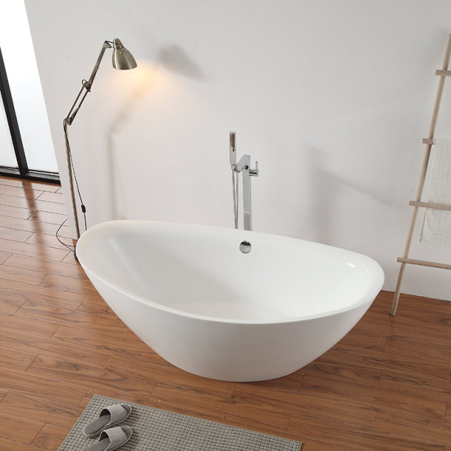 Manufacturer Oval Ingot-Shaped Freestanding Acrylic Bathtub TW-6676