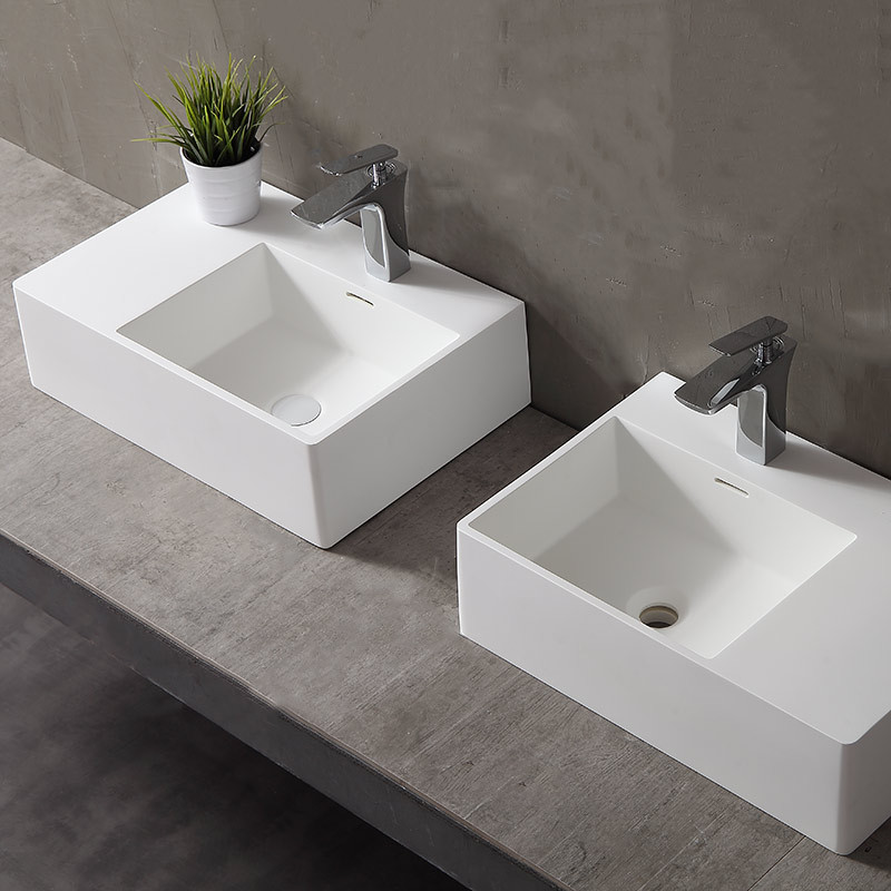 Wholesale Price Rectangle Counter Top Sink & Wall Hung Single Wash Basin XA-G27L/R