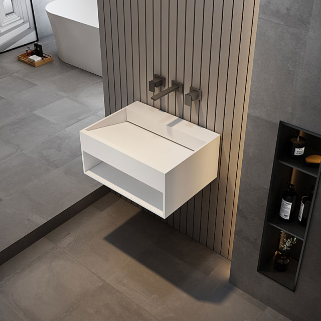 Factory Wholesale Wall Mounted Solid Surface Wash Basin XA-G71