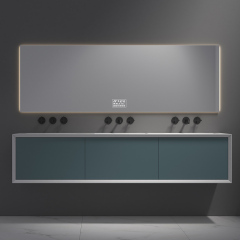 Supplier Double Under Counter Sink Floating Bathroom Vanity Cabinet TW-2502