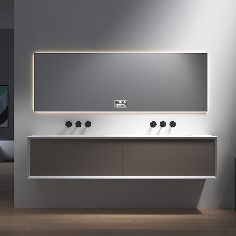 Supplier Double Under Counter Sink Floating Bathroom Vanity Cabinet TW-2502