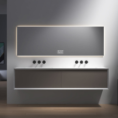 Supplier Double Under Counter Sink Floating Bathroom Vanity Cabinet TW-2502