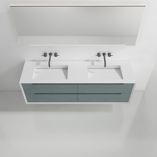 China Wholesale Factory Double Under Counter Sink Floating Bathroom Vanity Cabinet TW-2802