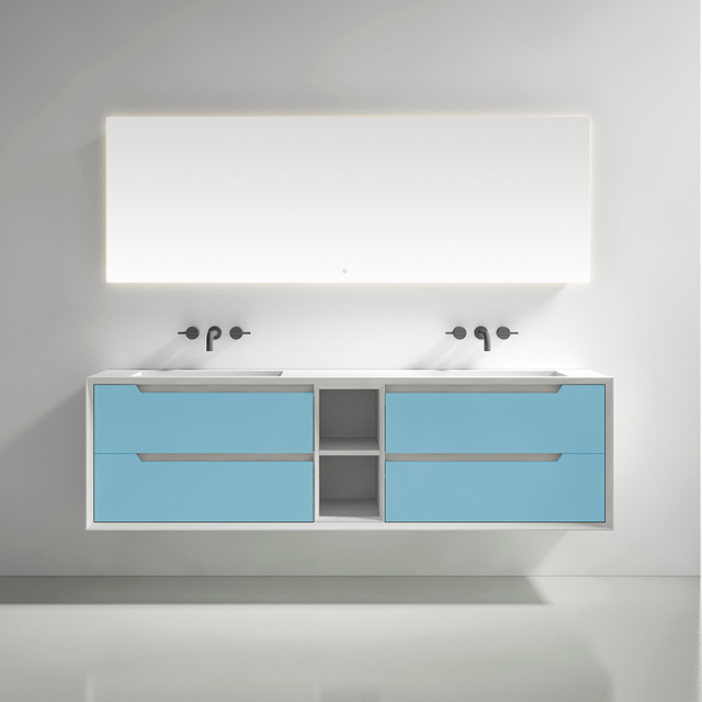 Supplier Double Under Counter Sink Floating Bathroom Vanity Cabinet TW-2805