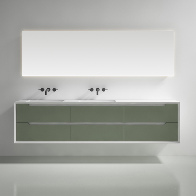 Manufacturer Double Under Counter Sink Floating Bathroom Vanity Cabinet TW-2808