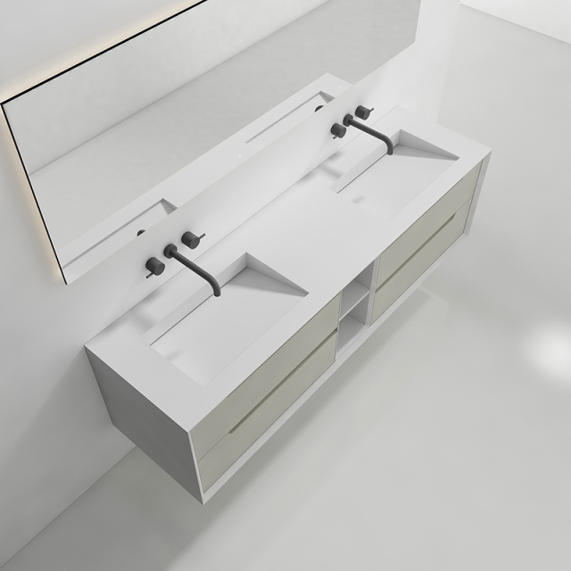 Supplier Double Under Counter Sink Floating Bathroom Vanity Cabinet TW-2805