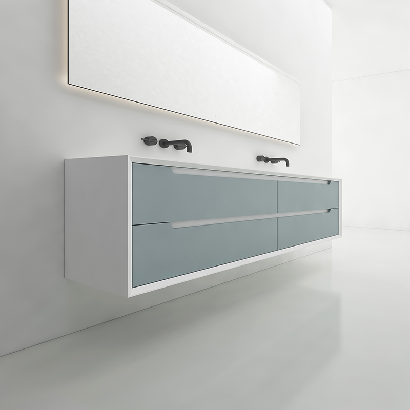 China Wholesale Factory Double Under Counter Sink Floating Bathroom Vanity Cabinet TW-2802