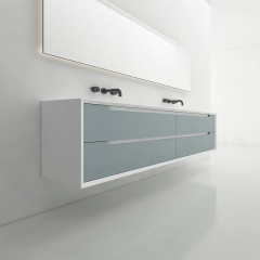 China Wholesale Factory Double Under Counter Sink Floating Bathroom Vanity Cabinet TW-2802