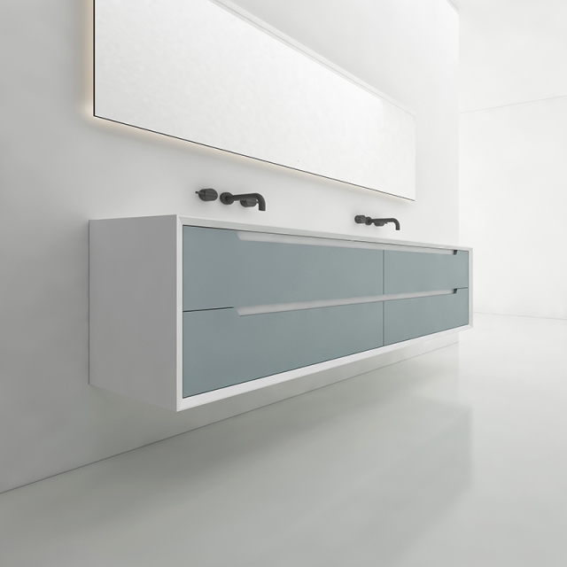 China Wholesale Factory Double Under Counter Sink Floating Bathroom Vanity Cabinet TW-2802