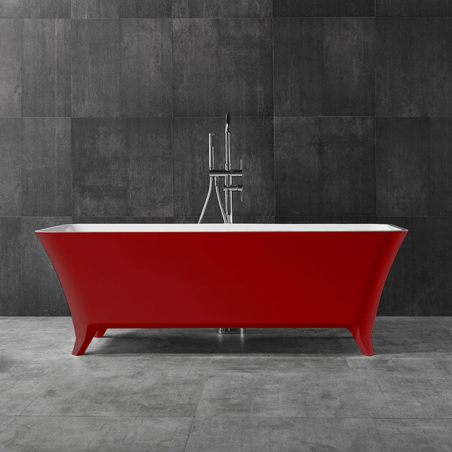 Quality Wholesale Unique Design Colorful Rectangle Freestanding Artificial Stone Bathtub XA-8812
