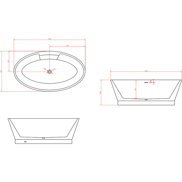Wholesale High End Quality Oval Freestanding Acrylic Bathtub XA-180
