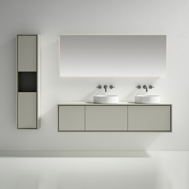 China Wholesale Factory Double Counter Top Sink Wall Mounted Bathroom Cabinet WBL-0815