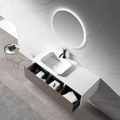 Wholesale High End Quality Single Counter Top Sink Wall Mounted Hanging Bathroom Vanity Cabinet WBL-0713