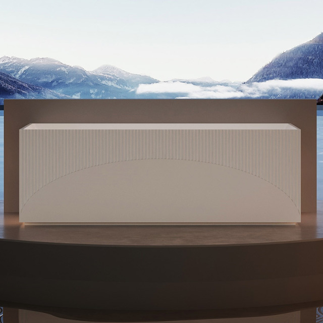 Manufacturer Rectangle Vertical Stripes Fluted Freestanding Acrylic Origami Bathtub TW-7185