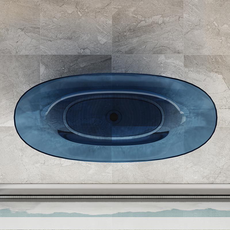 Factory Supply Quality Assurance Oval Freestanding Clear Resin Bathtub XA-8507T