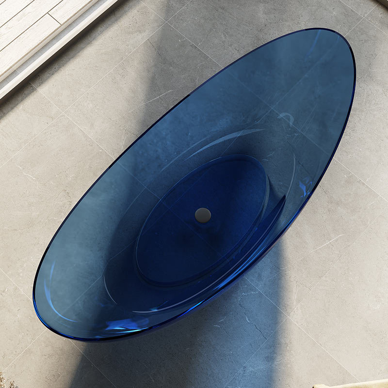 Supplier Moon Shape Freestanding Transparent Artificial Stone Bathtub TW-8618T