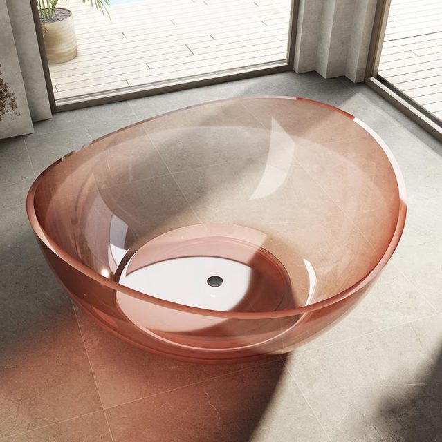 Exporter Freestanding Transparent Artificial Stone Bathtub TW-8666T