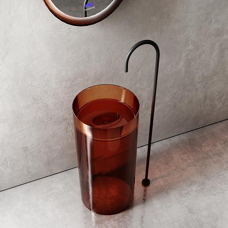 Factory Supply Quality Assurance Transparent Freestanding Bathroom Wash Basin TW-Z203T