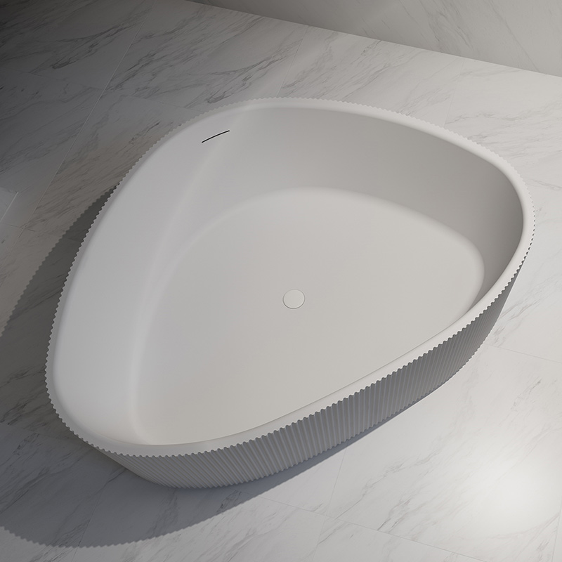 Triangle Fluted Freestanding V-Groove Acrylic Bathtub TW-7196