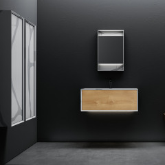 Wholesale High End Quality Wall Mounted Marble Texture Pattern Solid Surface Bathroom Vanity Unit TW-5821