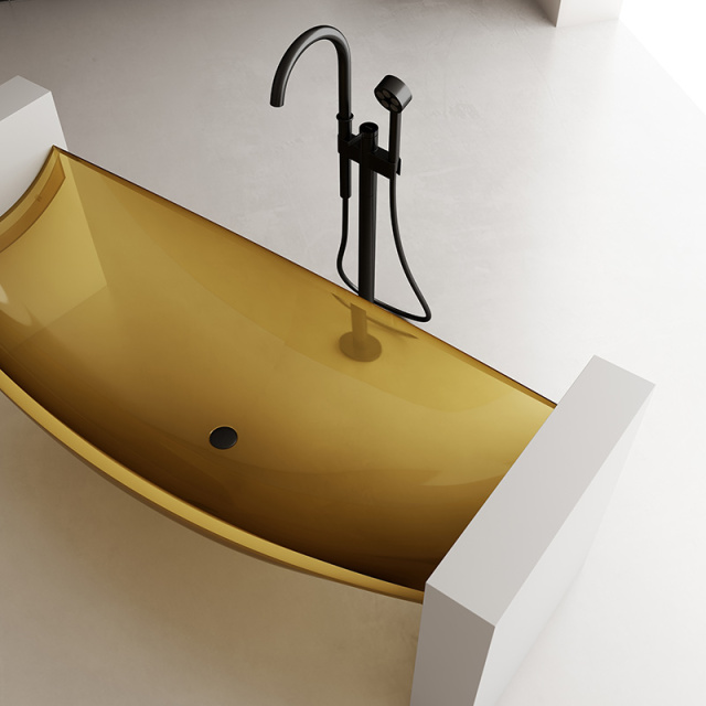 Wholesale High End Quality Freestanding Transparent Floating Hammock Suspended Artificial Stone Bathtub TW-8997T
