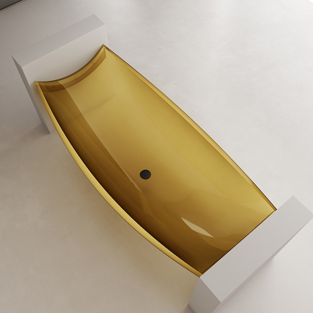 Wholesale High End Quality Freestanding Transparent Floating Hammock Suspended Artificial Stone Bathtub TW-8997T