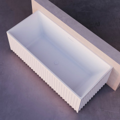 Popular Wholesale Designer Rectangle Self Standing Acrylic Fluted Bathtub TW-7115