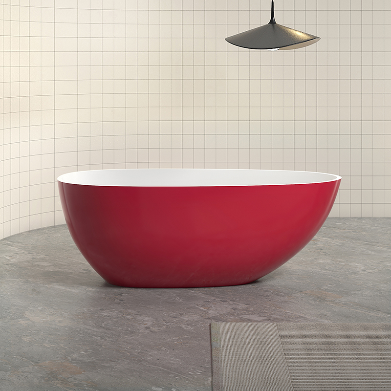 Factory Wholesale Freestanding Artificial Poly Stone Bathtub XA-8806