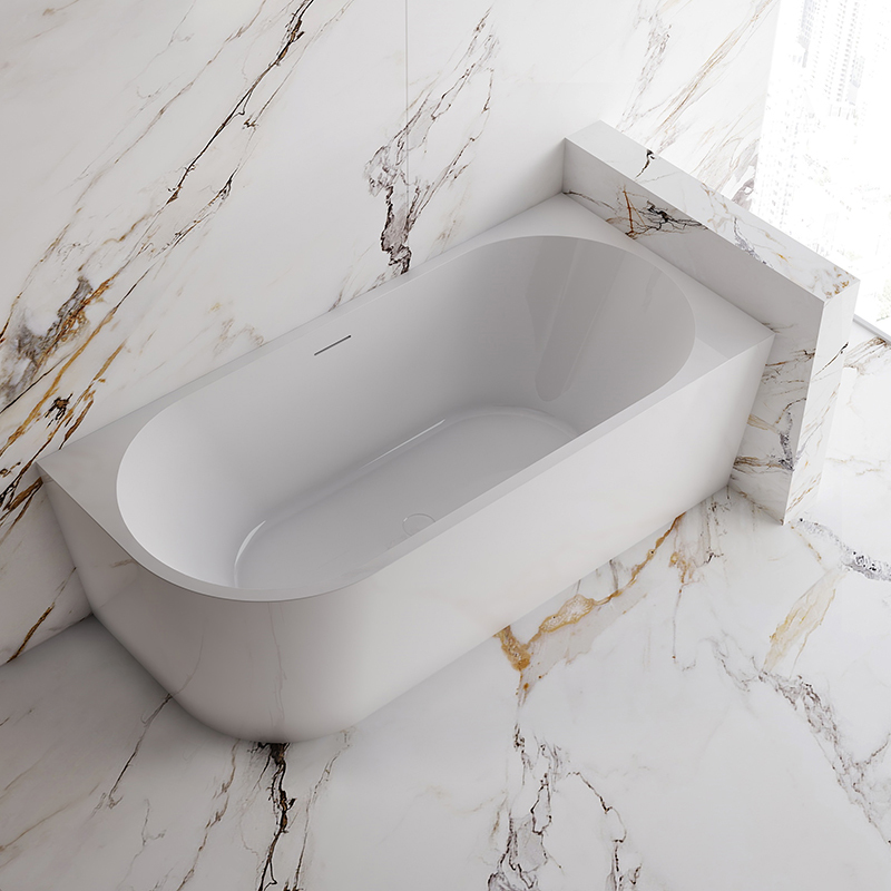 China Wholesale Factory Freestanding Corner Glossy White Acrylic Bathtub XA-193