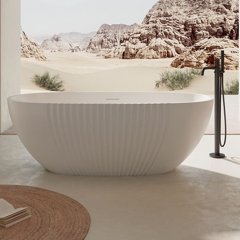 Quality Wholesale Unique Design Freestanding Fluted Acrylic Bathtub XY-5007