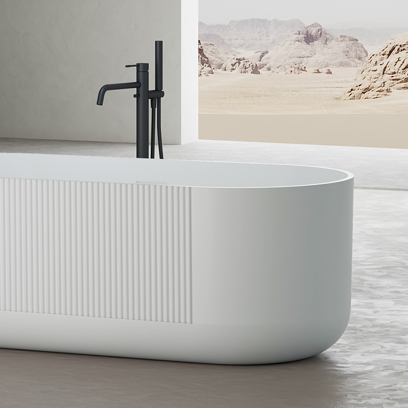 Wholesale High End Quality Freestanding Fluted Acrylic Bathtub XY-6007