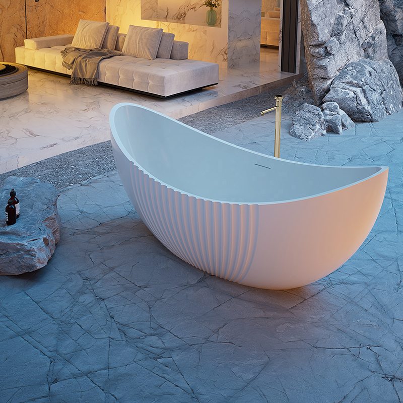 Wholesale High End Quality Freestanding Fluted Acrylic Bathtub XY-5008