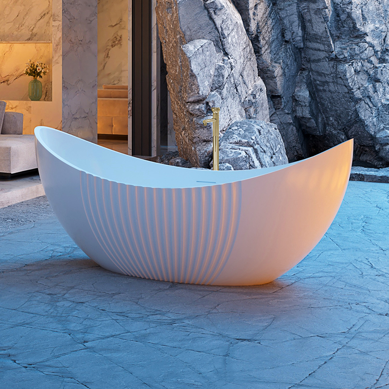 Wholesale High End Quality Freestanding Fluted Acrylic Bathtub XY-5008