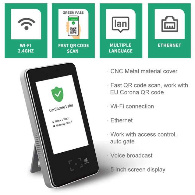 TM-GPLite EU digital green pass qr code scanner