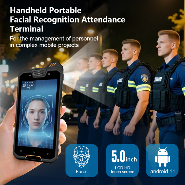 HF6 Handheld Portable Facial Recognition Attendance Terminal