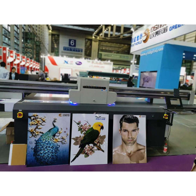 2.5*1.2m Best Price Fortune UV Printer Metal Wood Glass Ceramic Printing LED UV Flatbed Printer