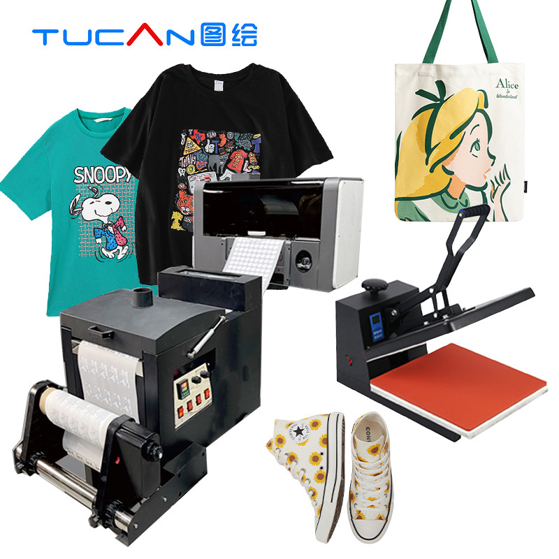 30cm Mini Desktop White Ink Printer Heat Transfer DTF Pet Film Printer Direct to Film With Powder and Dryer DTF Printer