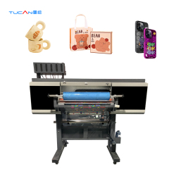 Top quality and fast speed Epson i3200 60cm UV DTF printer with intergrated laminator double sides sticker making