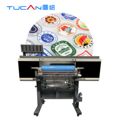 Top quality and fast speed Epson i3200 60cm UV DTF printer with intergrated laminator double sides sticker making