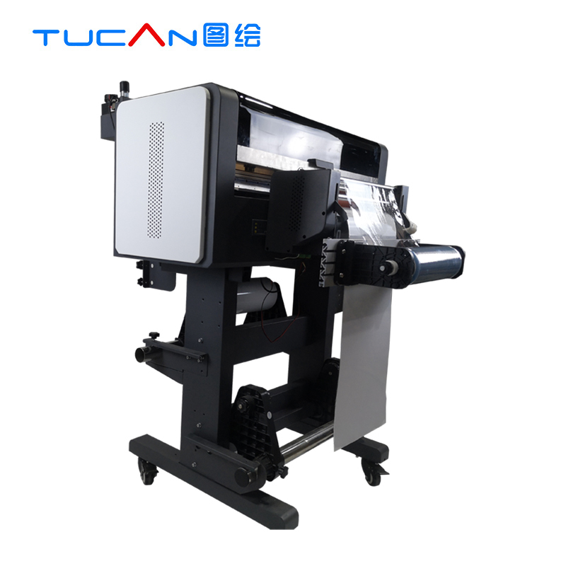 30cm uv dtf printer with laminator using 2-3 Epson xp600 printhead cmyk white varnish full colors