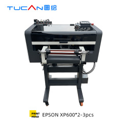 30cm uv dtf printer with laminator using 2-3 Epson xp600 printhead cmyk white varnish full colors