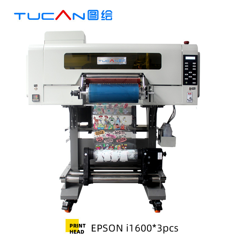 Epson head i1600 30cm UV DTF printer with intergrated laminating machine good price for promotion